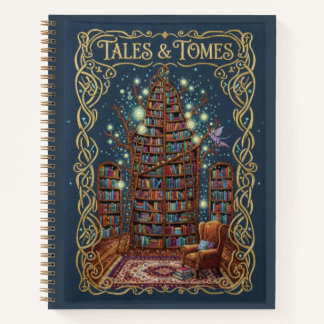 Tales & Tomes Bestickte Magische Bibliotheksjourna Notizblock