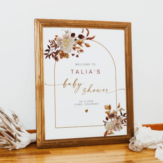 TALIA Bohemisch Terracotta Arch Baby Dusche Herzli Poster