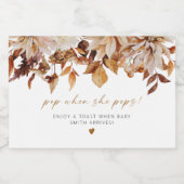 TALIA Bohemisch Terracotta Blumenkohle Pop, wenn s Schaumweinetikett (Einzelnes Label)