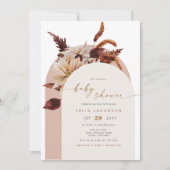 TALIA Bohemisch Terracotta Blush Arch Babydusche Einladung (Vorderseite)