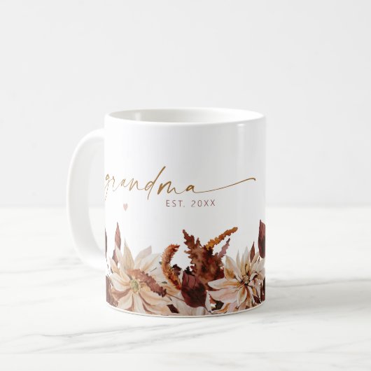 TALIA Bohemisch Terracotta Floral Oma Est. Kaffeetasse (Vorderseite Links)