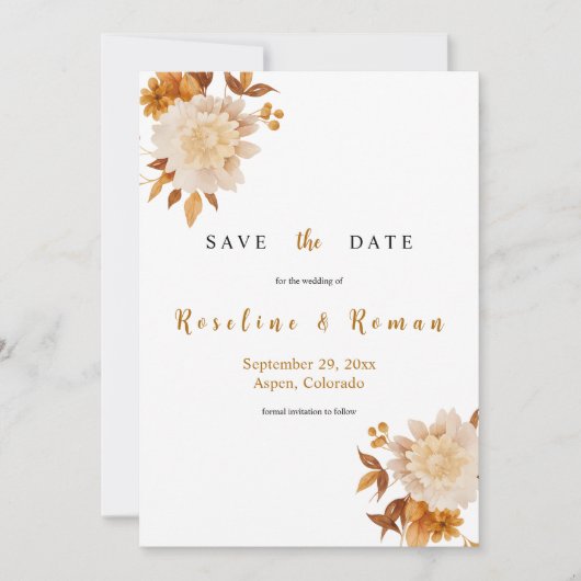 TALIA Boho Save the Date Template Einladung (Vorderseite)