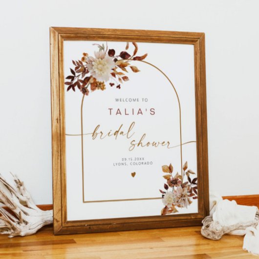 TALIA Boho Terracotta Arch Brautparty Willkommen Poster