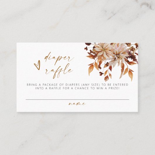 TALIA Boho Terracotta Floral Diaper Raffel Ticket (Vorderseite)