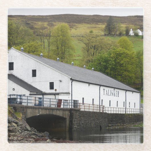 Talisker Whisky Brennerei auf Skye, Schottland Glasuntersetzer (Vorderseite)