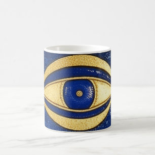 Talisman Golden + Blaues Böse Auge Kaffeetasse