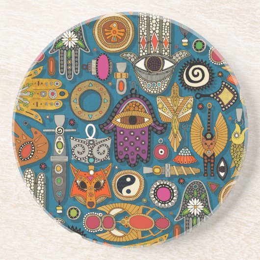 Talisman Pfau Getränkeuntersetzer (Vorne)