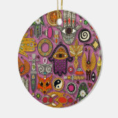 Talisman-Pfingstrose Keramik Ornament (Links)