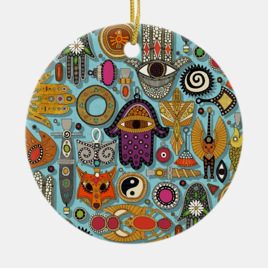 Talisman-Pool Blau Keramik Ornament (Vorne)