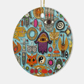 Talisman-Pool Blau Keramik Ornament (Links)