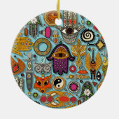 Talisman-Pool Blau Keramik Ornament (Hinten)