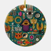Talismane in viridianem Grün Keramik Ornament (Hinten)