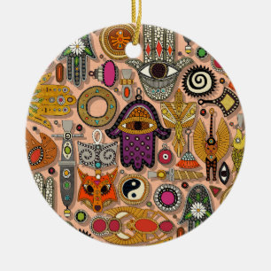 Talismane Pfirsichflaum Keramik Ornament