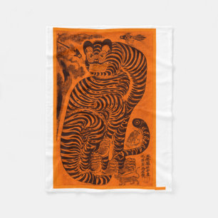 Talismanic Tiger - Traditionelle orientalische Kun Fleecedecke