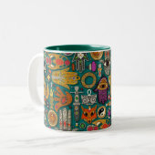 Talismans-Grün Zweifarbige Tasse (Vorderseite Links)