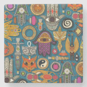 TALISMANS Pfau Untersetzer (Vorderseite)