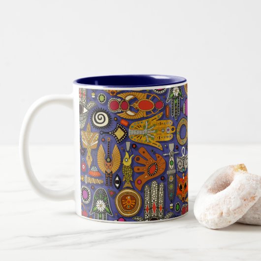 Talismans violett zweifarbige tasse (Mit Donut)