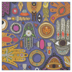 TALISMANS violettes blauer Stoff