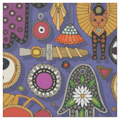 TALISMANS violettes blauer Stoff (Nahaufnahme)