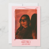 Talk 30 Red Pink Gezeichnet 30. Foto Spaß Geburtst Einladung (Rückseite)