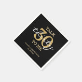 talk 30 to me birthday party gold black chic serviette (Ecke)