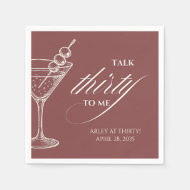 Talk 30 to me Modern Minimalist 30th Birthday  Serviette