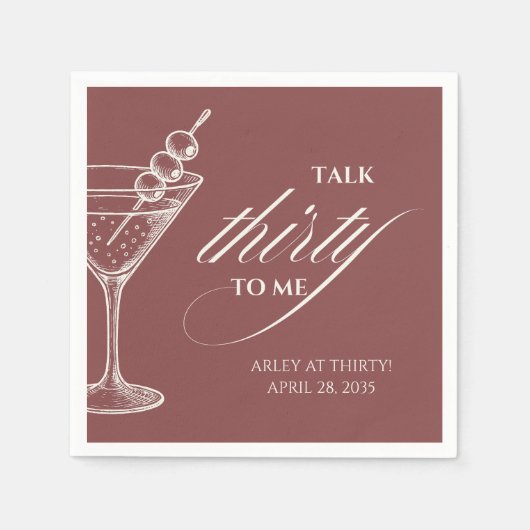 Talk 30 to me Modern Minimalist 30th Birthday Serviette (Vorderseite)