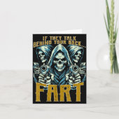 Talk Behind Your Back Fart Skeleton Funny Saying M Karte (Vorderseite)