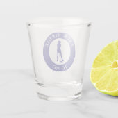 Talk Birdie To Me Funny Periwinkle Female Golfer Schnapsglas (Rückseite)