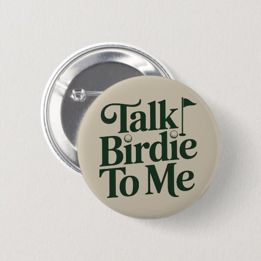 Talk Birdie To Me Golf Funny Girly Golfer Lover Button (Vorne & Hinten)