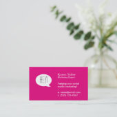 Talk Bubble (heißes Rosa) Visitenkarte (Stehend Vorderseite)