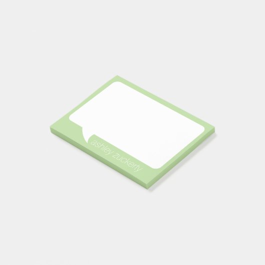 Talk Bubble Individuelle Name und PICK Hintergrund Post-it Klebezettel (angewinkelt)