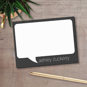 Talk Bubble Individuelle Name und PICK Hintergrund Post-it Klebezettel