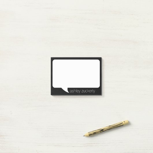 Talk Bubble Individuelle Name und PICK Hintergrund Post-it Klebezettel (Auf Schreibtisch)