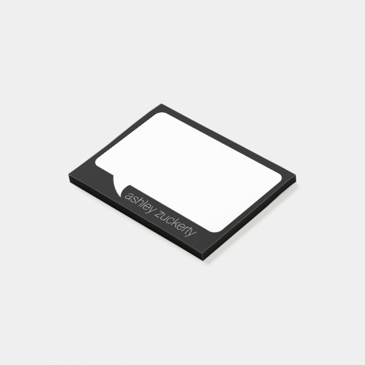 Talk Bubble Individuelle Name und PICK Hintergrund Post-it Klebezettel (angewinkelt)