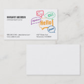 Talk Bubble | International Visitenkarte (Vorne/Hinten)