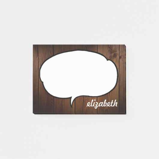 Talk Bubble Personalisiert Name Post-it Klebezettel (Vorderseite)