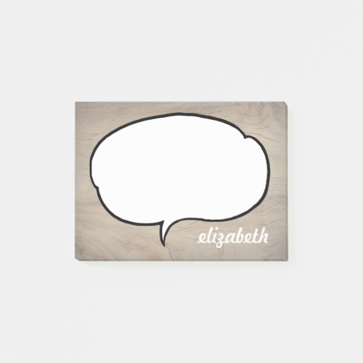 Talk Bubble Personalisiert Name Post-it Klebezettel (Vorderseite)