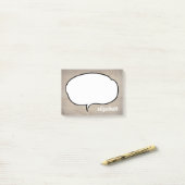 Talk Bubble Personalisiert Name Post-it Klebezettel (Auf Schreibtisch)