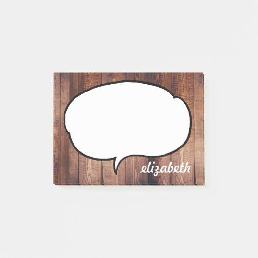 Talk Bubble Personalisiert Name Post-it Klebezettel (Vorderseite)