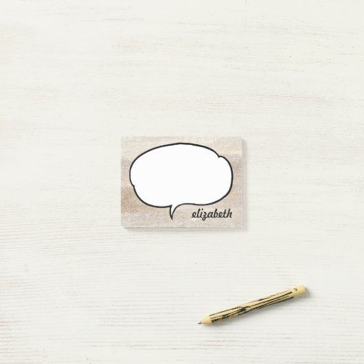 Talk Bubble Personalisiert Name Post-it Klebezettel (Auf Schreibtisch)