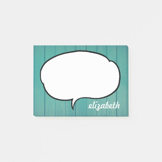 Talk Bubble Personalisiert Name Post-it Klebezettel (Vorderseite)