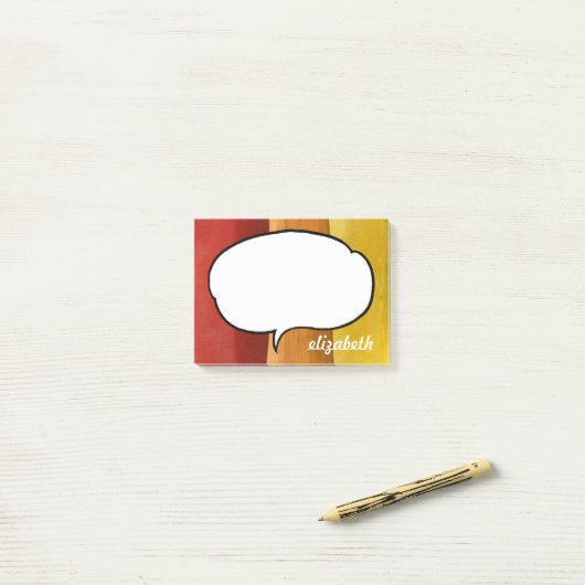 Talk Bubble Personalisiert Name Post-it Klebezettel (Auf Schreibtisch)