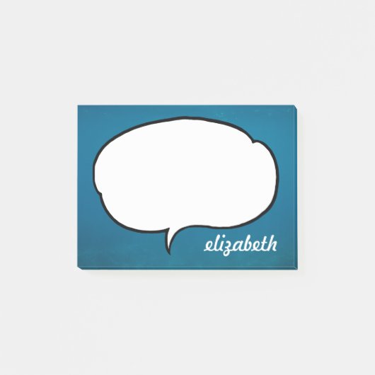 Talk Bubble Personalisiert Name Post-it Klebezettel (Vorderseite)