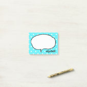 Talk Bubble Personalisiert Name Post-it Klebezettel (Auf Schreibtisch)