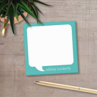 Talk Bubble with Name - CAN EDIT teal blue