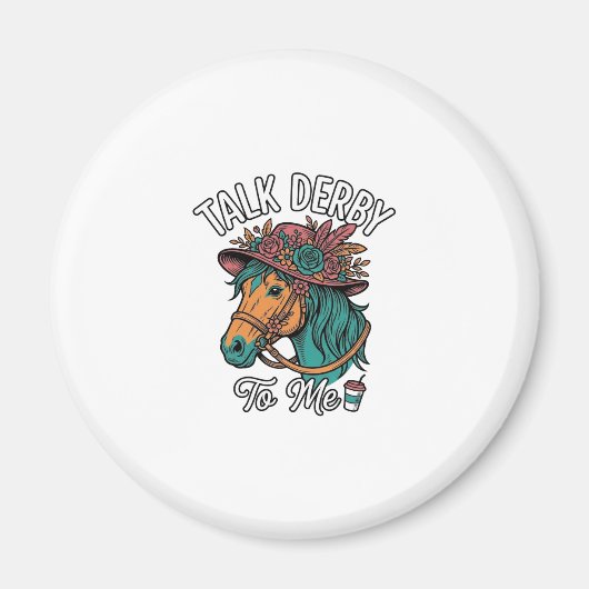 Talk Derby Pferd Vintage Gravur Design Magnet (Vorne)