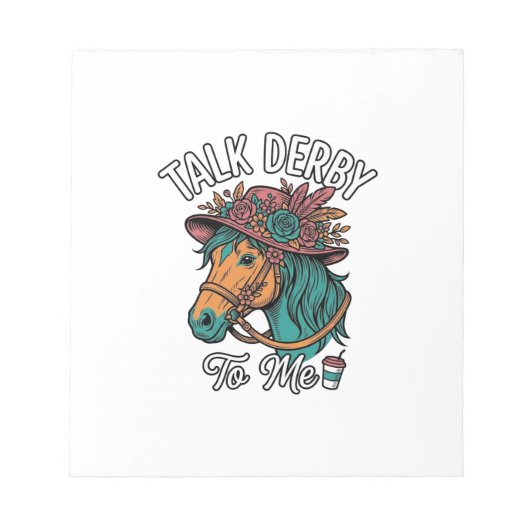 Talk Derby Pferd Vintage Gravur Design Notizblock (Vorderseite)