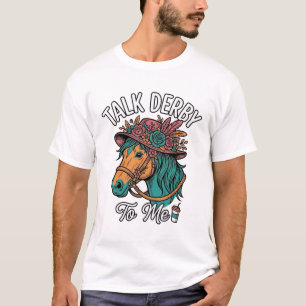 Talk Derby Pferd Vintage Gravur Design T-Shirt