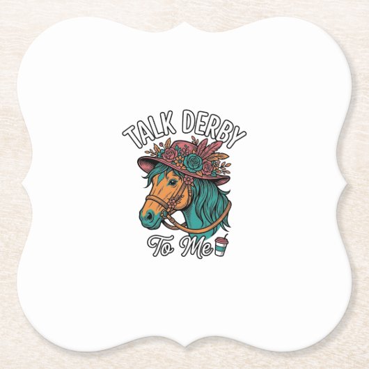 Talk Derby Pferd Vintage Gravur Design Untersetzer (Vorderseite)
